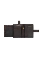 Чоловічий коричневий шкіряний гаманець PORMS-0686-1I(W26), вигляд виробу всередині на білому тлі.