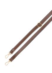 Темно-коричнева жіноча сумка зі штучної шкіри TOREC-1214-1H(W26), вигляд виробу з ремінцем на білому фоні.