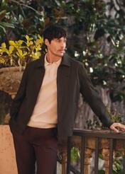 Чоловіча демісезонна куртка кольору хакі KURMT-0415-8D(W26)