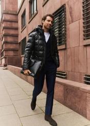Czarna skórzana ocieplana kurtka męska KURMS-0376-1127(Z25)