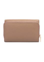 Великий рожевий шкіряний жіночий гаманець PORES-0801H-5D(W26), вигляд виробу зі зворотного боку на білому фоні.