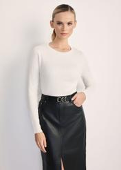 Prążkowany longsleeve damski LSLDT-0028-0B(W26)