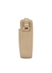 Beżowa mała skórzana torebka damska TORES-1269-1B(W26)