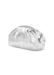 Срібна шкіряна жіноча сумка TORES-1175-92(Z25), діагональний вигляд виробу на білому тлі.