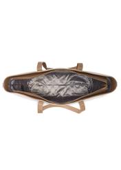 Kremowa skórzana torebka shopper TORES-1273-0B(W26)