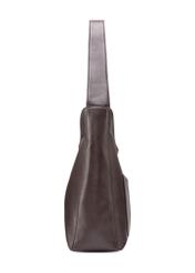 Коричнева шкіряна жіноча сумка TORES-1026A-89(Z25), вигляд виробу збоку на білому тлі.
