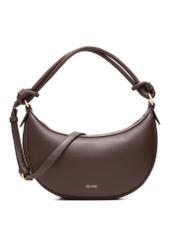 Коричнева маленька жіноча сумка-хобо TOREC-1097-89(Z25), вигляд виробу спереду на білому тлі.