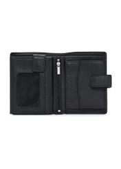 Чоловічий шкіряний гаманець чорного кольору PORMS-0630A-9I(W26), вигляд виробу всередині на білому тлі.