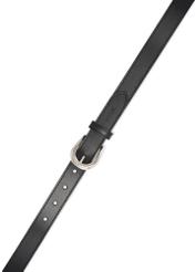 Чорний шкіряний жіночий ремінь PASDS-0303-99(W26), вигляд виробу зверху на білому тлі.