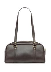 Темно-коричнева сумка через плече TOREC-1233-1I(W26), вигляд виробу через задню частину на білому фоні.