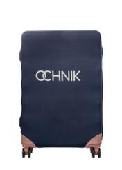 Темно-синій чохол для великої валізи AW-013-0002-7D-L(W26), вигляд виробу спереду на валізі.