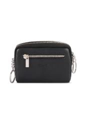 Чорний чоловічий шкіряний гаманець PORMS-0689-9I(W26), вигляд виробу спереду на білому тлі.