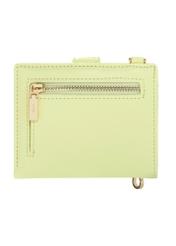 Маленький світло-жовтий жіночий гаманець POREC-0430-2A(W26), вигляд виробу ззаду на білому фоні.