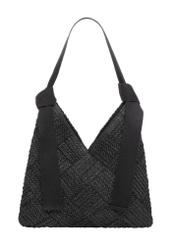 Чорна жіноча сумка з натурального волокна TOREC-1039-99(W26), вигляд виробу спереду на білому тлі.