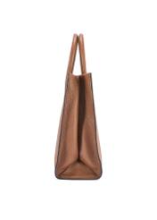 Жіноча шкіряна сумка кольору верблюжої шкіри TORES-1206-1D(W26), вигляд виробу збоку на білому фоні.