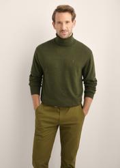 Sweter męski z golfem w kolorze zielonym SWEMT-0095B-8B(Z26)