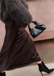 Шоколадна довга жіноча спідниця SPCDT-0117-90(Z25)