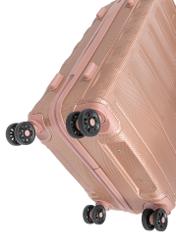 Маленька валіза на колесах WALPC-0015-5B-19(W26), крупний план коліщаток виробу на білому фоні.