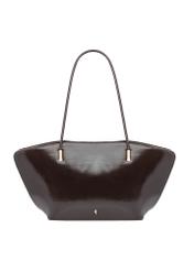 Коричнева жіноча сумка через плече TOREC-1237-1I(W26), вигляд виробу спереду на білому тлі.