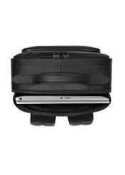 Чоловічий чорний шкіряний рюкзак PLCMS-0018R-9I(W26), вигляд виробу всередині на білому тлі.