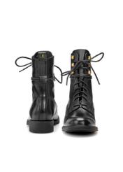 Czarne skórzane trzewiki damskie BUTYD-1202-99(Z25)