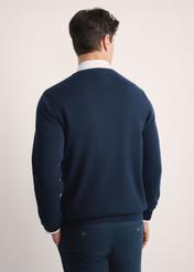 Granatowy bawełniany sweter męski SWEMT-0114A-7E(Z26)