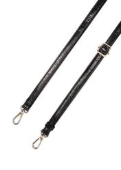 Середня чорна жіноча сумка TOREC-1121-9F(W26), вигляд виробу з ремінцем на білому фоні.