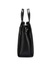 Чорна жіноча сумка з крокоподібного піджака TOREC-1143-9G(W26), вигляд виробу збоку на білому фоні.