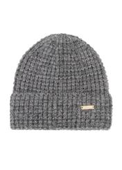 Сіра жіноча вовняна шапка CZADT-0204-95(Z25), вигляд виробу спереду на білому тлі.