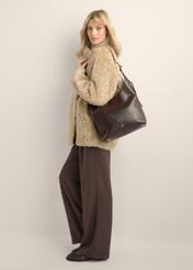 Bordowa shopperka damska croco TOREC-1306-4D(Z26)