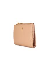 Жіночий шкіряний гаманець брудно-рожевого кольору PORES-0984-5D(W26), діагональний вигляд виробу на білому фоні.