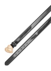 Шкіряний ремінь із пряжкою у формі серця PASDS-0337-99(W26), вигляд виробу зверху на білому фоні.