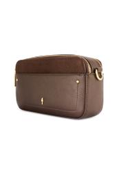 Маленька коричнева жіноча сумочка TOREC-1173-1I(W26), діагональний вигляд виробу на білому фоні.