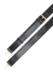 Чорна маленька жіноча сумочка з крокодилової шкіри TOREC-1172-9G(W26), вигляд виробу з ремінцем на білому фоні.