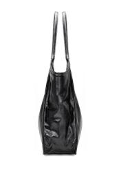 Чорна жіноча сумка-шопер TOREC-1122-9F(W26), вигляд виробу збоку на білому фоні.