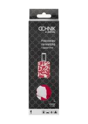 Рожевий чохол для середньої валізи AW-013-0007-5P-M(W26), вигляд виробу спереду в упаковці.