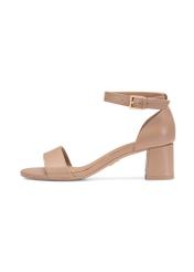 Бежеві жіночі шкіряні сандалі BUTYD-1179-1B(W26), вигляд виробу збоку на білому фоні.