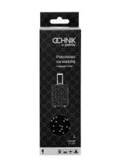 Чохол для великої валізи в горошок AW-013-0007-9P-L(W26), вигляд виробу спереду в упаковці.