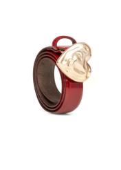 Шкіряний ремінь із пряжкою у формі серця PASDS-0337-4B(W26), діагональний вигляд виробу на білому тлі.