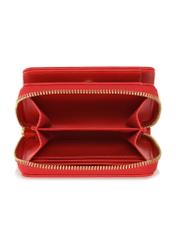 Маленький червоний жіночий гаманець з логотипом POREC-0366-4A(W26), вигляд товару всередині на білому тлі.
