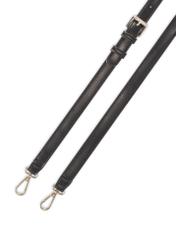 Маленька чорна жіноча сумка-месенджер TOREC-1185-99(W26), вигляд виробу з ремінцем на білому фоні.