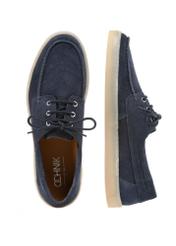 Темно-сині чоловічі шкіряні туфлі BUTYM-0533-7E(W26), вигляд виробу зверху на білому фоні.