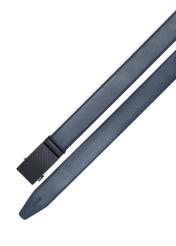 Чоловічий темно-синій шкіряний ремінь PASMS-0269-7E(W26), вигляд виробу зверху на білому фоні.