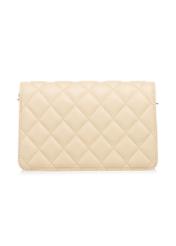 Жовта маленька стьобана жіноча сумочка TOREC-1033-2A(W26), вигляд виробу зі зворотного боку на білому фоні.