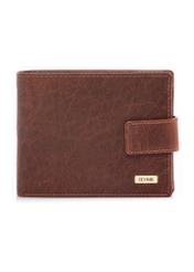 Чоловічий шкіряний гаманець коньячного кольору PORMS-0691-1H(W26), вигляд виробу спереду на білому тлі.