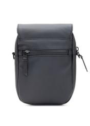 Чоловіча маленька чорна сумка-месенджер TORMN-0399-9J(W26), вигляд виробу ззаду на білому фоні.