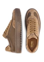 Жіночі шкіряні кросівки холодного бежевого кольору BUTYD-1260-1K(W26), вигляд виробу зверху на білому фоні.