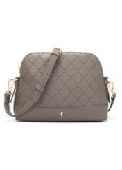 Світло-коричнева жіноча сумка з монограмою TOREC-1180-1K(W26), вигляд виробу спереду на білому тлі.