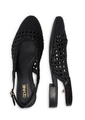 Чорне плетене жіноче взуття BUTYD-1252-99(W26), вигляд виробу зверху на білому фоні.