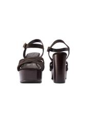 Жіночі замшеві сандалі на платформі BUTYD-1274-1I(W26), вигляд виробу спереду та ззаду на білому тлі.